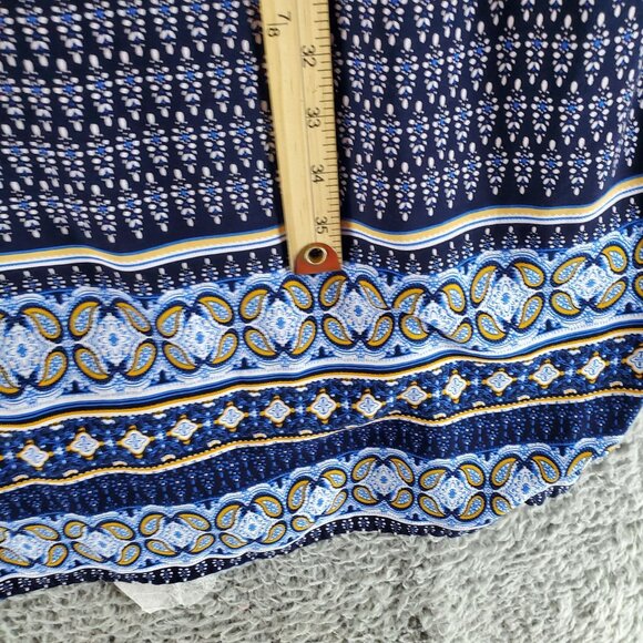Ekouaer Dress Womens 2XL Blue Ethnic Pattern Short Sleeve Lightweight - Picture 4 of 8